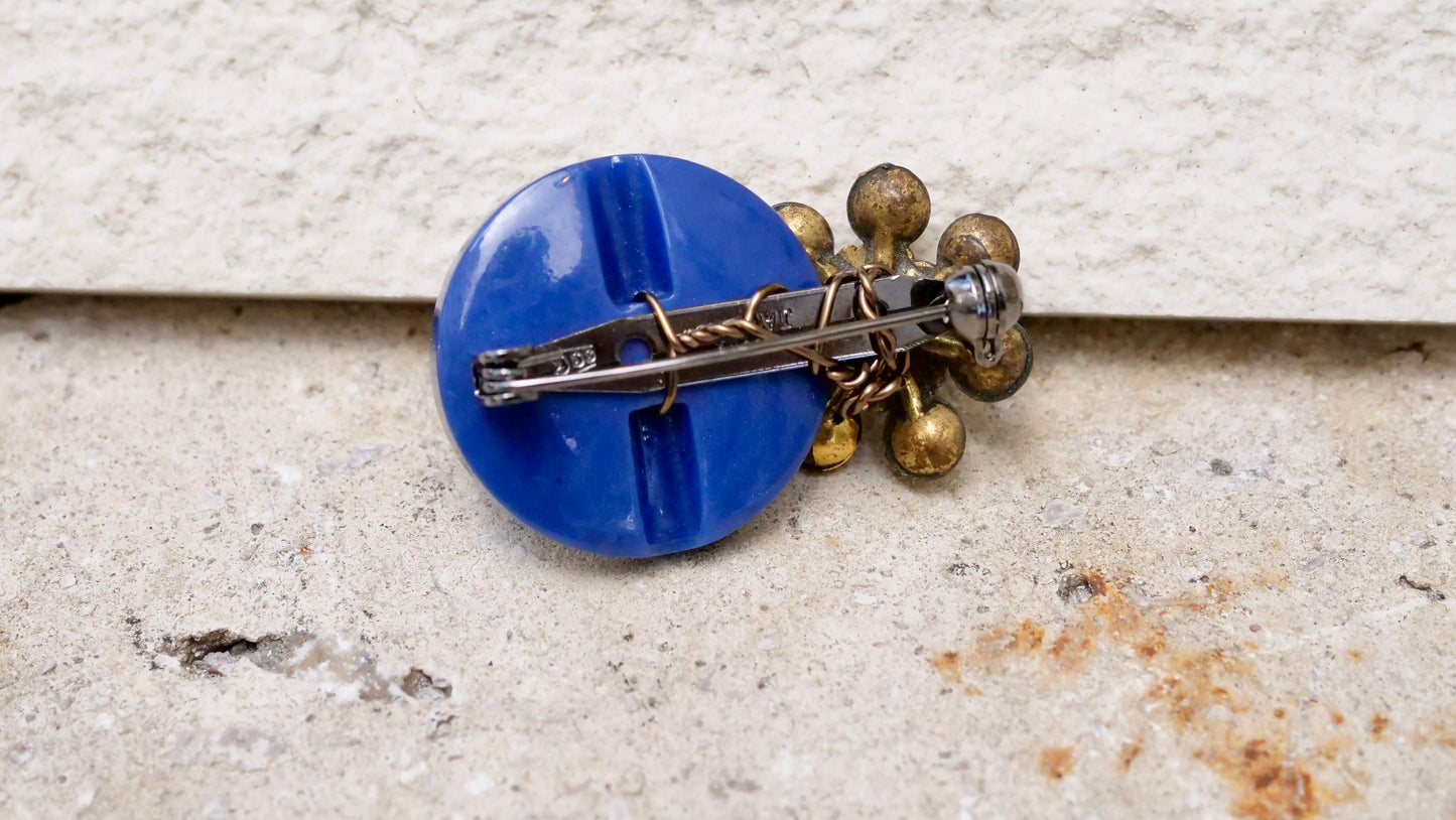 パールアンティークボタンブローチ