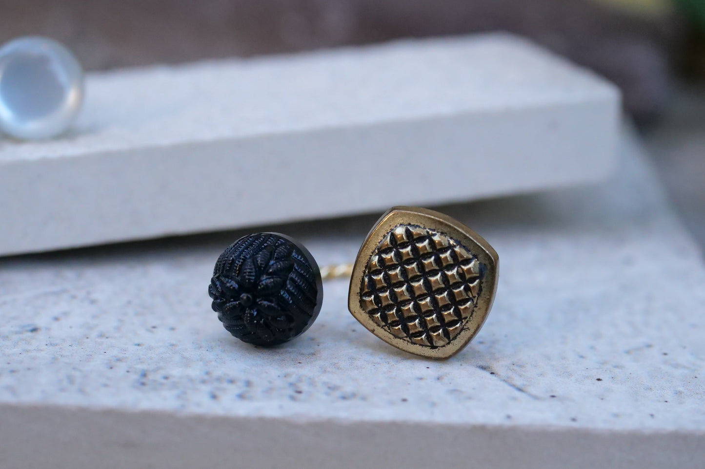 フランスアンティークボタンリング