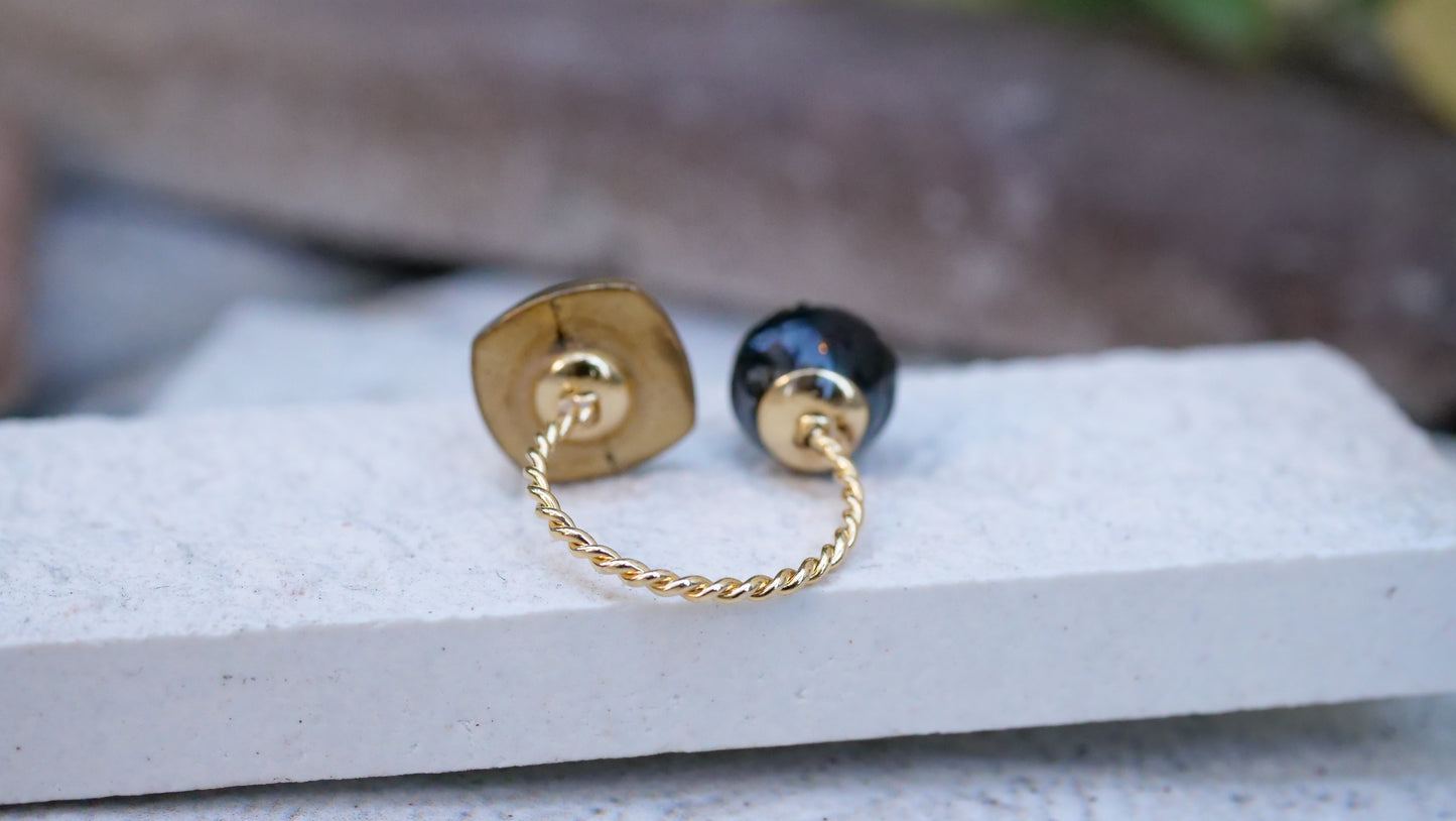 フランスアンティークボタンリング