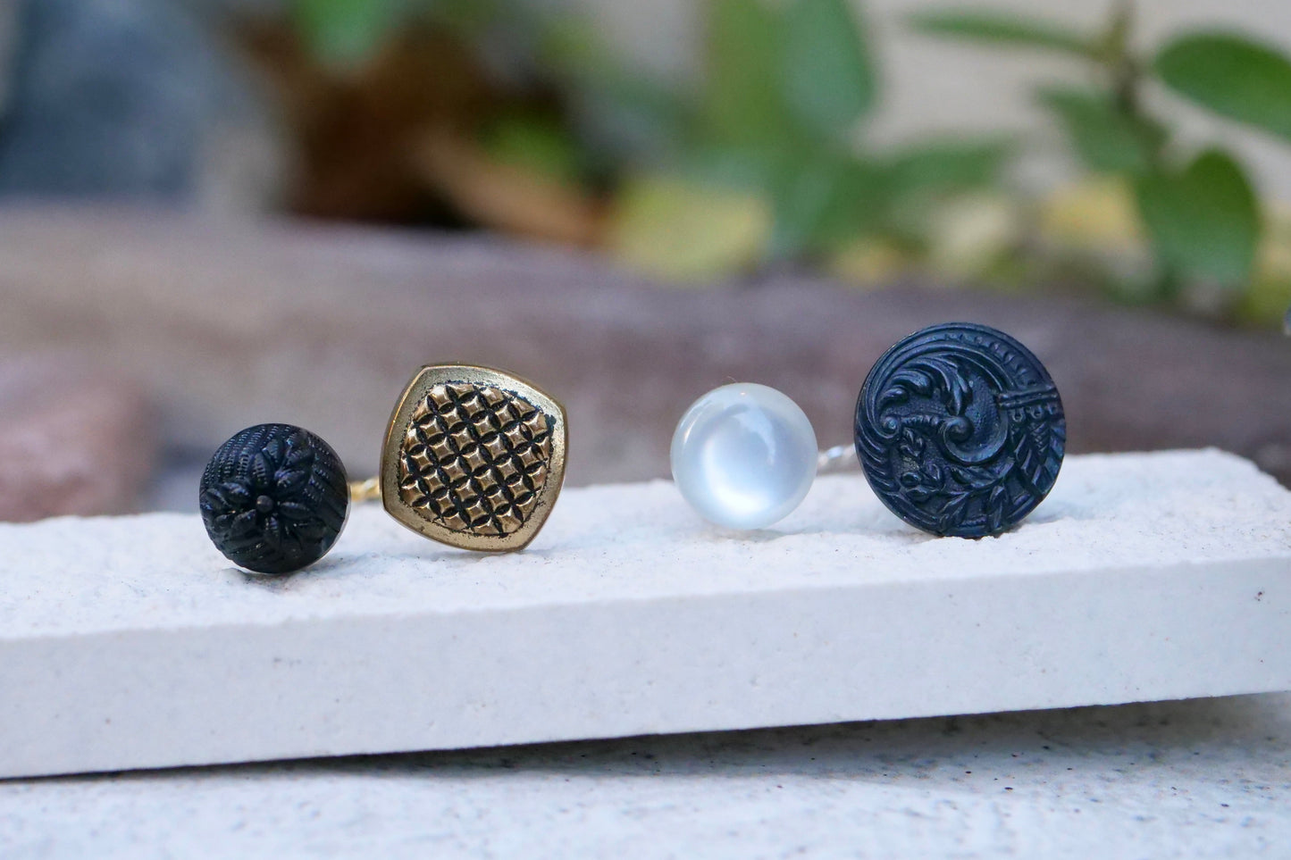 フランスアンティークボタンリング